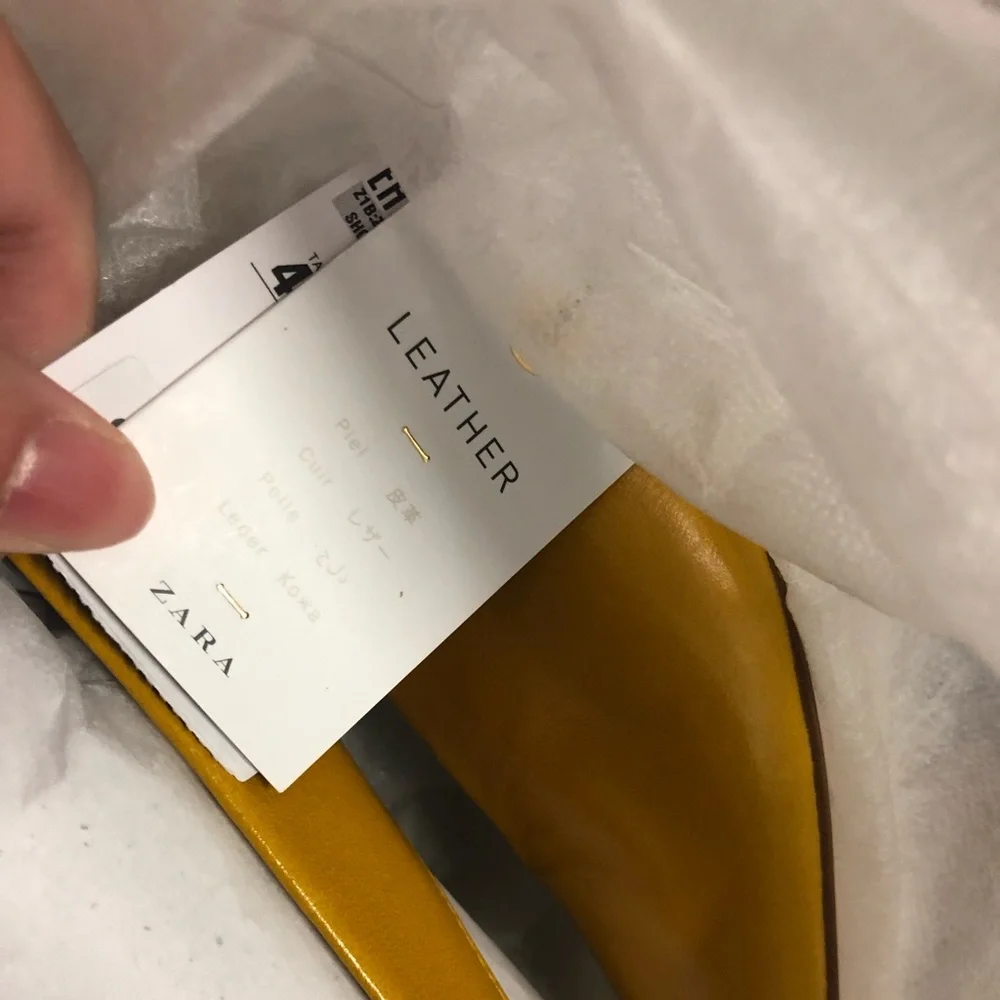 LAST NWT ZARA 100%COW LEATHER SLINGBACK KITTEN HEEL POINTED SHOES - Picture 14 of 14